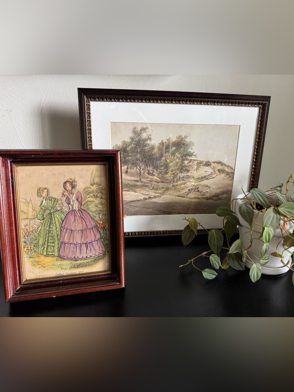 Vintage Godeys Fashion 1849 Framed Print Embroidery